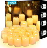 SHYMERY Flameless Votive Candles,50 Pack Flickering Electric Fake Battery Operated LED Candles,200+Hour Long Lasting LED Tea Lights for Wedding,Halloween,Christmas,Party and Holiday Decoration