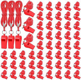 Honoson 100 Pcs Whistle for Adults with Lanyard Plastic Safety Emergency Whistle Survival Loud for Lifeguard Coaches Hiking Self Defense Outdoor Camping Accessories