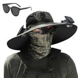 2025 New Ultralight Solar Fan Sun Hat, Wide Brim Solar Fan Hat USB Charging, Solar Powered Fan Hats for Men Fishing UPF 50+