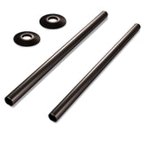 VANCOCO Pipe Tails Antique Brass 15mm X 300mm Radiator Pipe Collars Decoration Floor Plates Black Nickel (Pair)