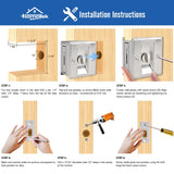 HOMOTEK 4 Pack Privacy Pocket Door Lock Hardware with Pull Pocket & Bi-Fold Door Hardware- Replace Old Or Damaged Sliding Door Locks, 2-3/4”x2-1/2”, for 1-3/8” Thickness Door, Brushed Nickel
