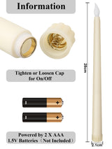 Treela 36 Pieces Flameless Taper Candles 11 Inch Flickering Faux LED Battery Operated Electric Fake Candles for Christmas Halloween Birthday Wedding Party Supplies(Ivory)