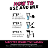 HELIMIX 1.5 Vortex Blender Shaker Bottle Holds Upto 20oz | No Blending Ball or Whisk | USA Made | Portable Pre Workout Whey Protein Drink Shaker Cup | Mixes Cocktails Smoothies Shakes | Top Rack Safe