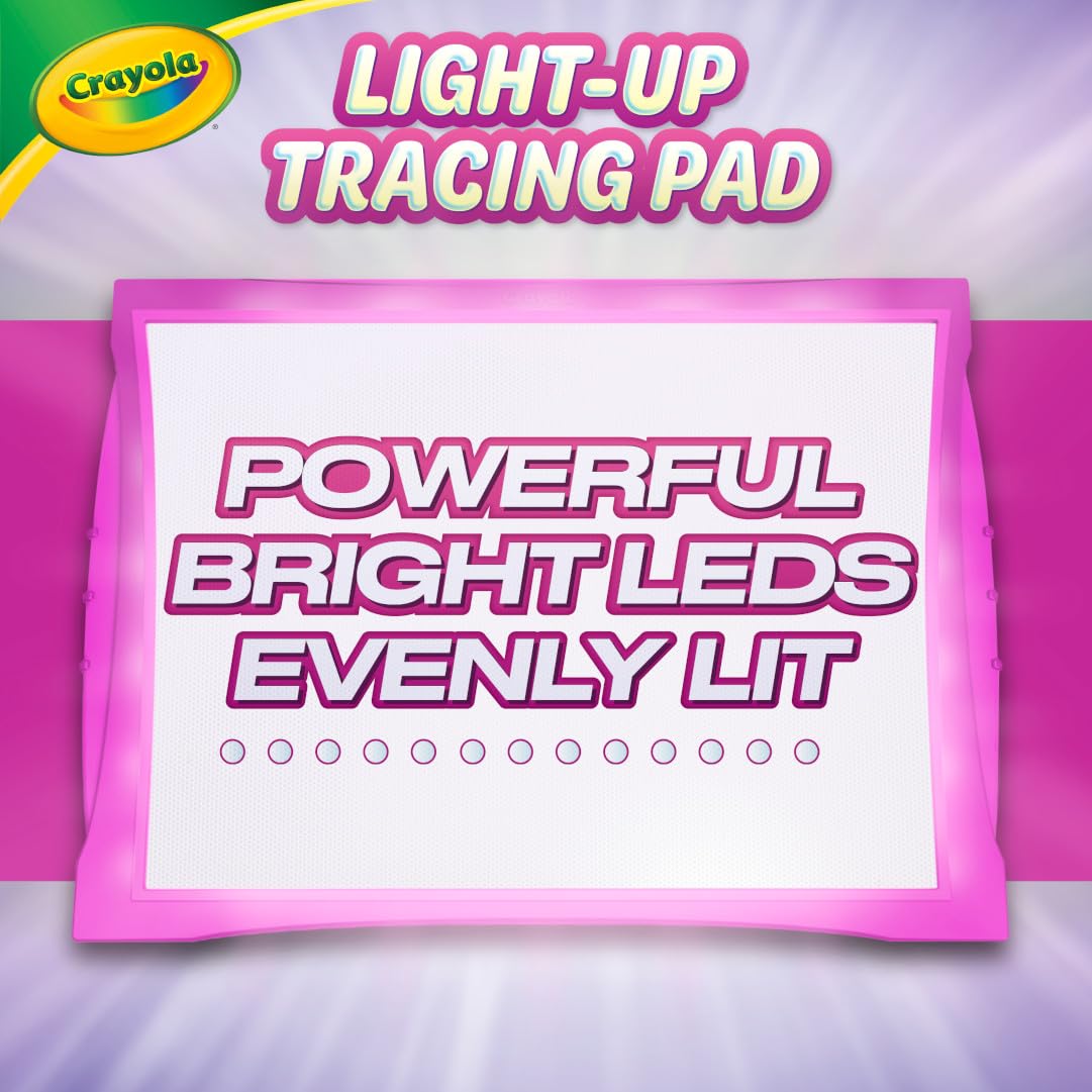 Crayola Light Up Tracing Pad Pink, Best Birthday, Holiday & Christmas Gifts for Girls & Boys, 6, 7, 8 Year Olds, Kids Toys, Light Box Art Kit for Kids [Amazon Exclusive]