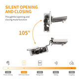 Chibery 60 Pack 3/4" Overlay 4D Soft Close Concealed Hinges for Face Frame Door, Adjustable Closing Speed, Smooth Slow Self Close Hinges, Satin Nickel, 105° Open Angle Stainless Steel Cabinet Hinges