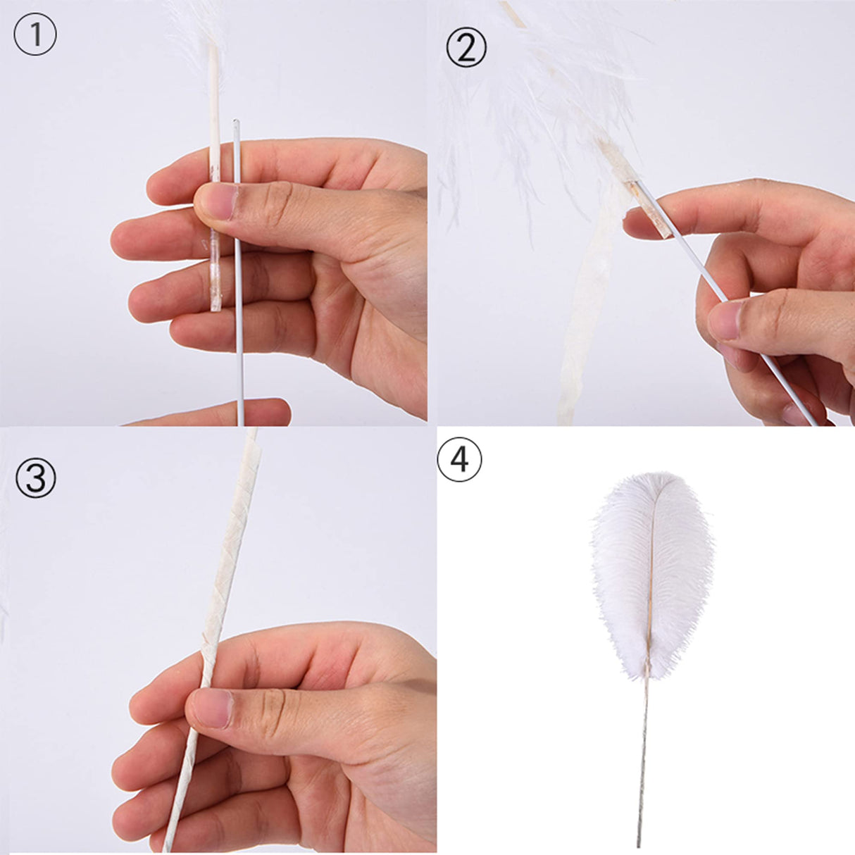 Ballinger White Ostrich Feathers Bulk - Making Kit 10Pcs 28 inch Large Boho Feathers for Vase, Floral Arrangement, Wedding Party Centerpieces and Christmas Home Decorations