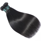 Brazilian Straight Bundles Human Hair 16 18 20 Inch, 12A Grade, 100% Unprocessed Virgin Human Hair Extensions, Natural Black (16-20)
