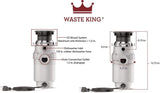 Waste King Garbage Disposal for Kitchen Sink with Power Cord, Compact Food Waste Disposer, L-111