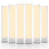6 Pack Under Cabinet Lighting Wireless, 40 LED Rechargeable Battery Motion Sensor Light Indoor, Stick On Magnetic Closet Lights, Under Counter Lights for Kitchen, Stairs, Warm 10 in