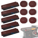 Sanding Belts & PSA Sanding Discs Set - 10 Pack 4x36 Inch Aluminum Oxide Belts (80/120/150/240/400 Grit) and 18 Pack 6-Inch Self-Adhesive Discs (80/100/120/180/240/400 Grit) for Wood, Metal Polishing