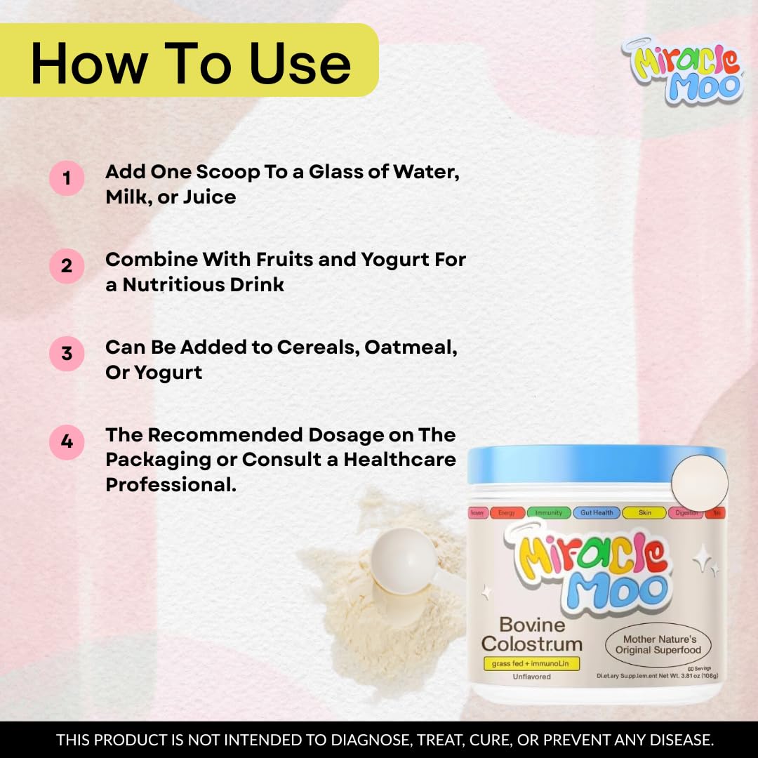 Mir~acle Moo Bo.Vine Col.ostr.um | Immune Support | Unflavored - (Pack 1)