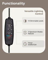 Bamworld Grow Lights for Indoor Plants, Full Spectrum Plant Lights for Indoor Growing, Floor Grow Lamp for Large Plants, Auto ON/Off Timer 3/9/12H, 10 Dimmable Levels, 37-65" Adjustable Height