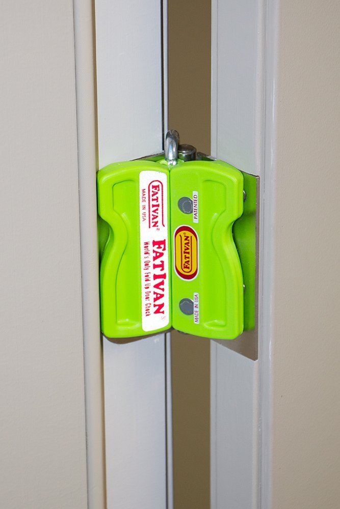 The Original Fat Ivan Fold Up Doorstop Wedge with Magnet Green (Pack of 2)