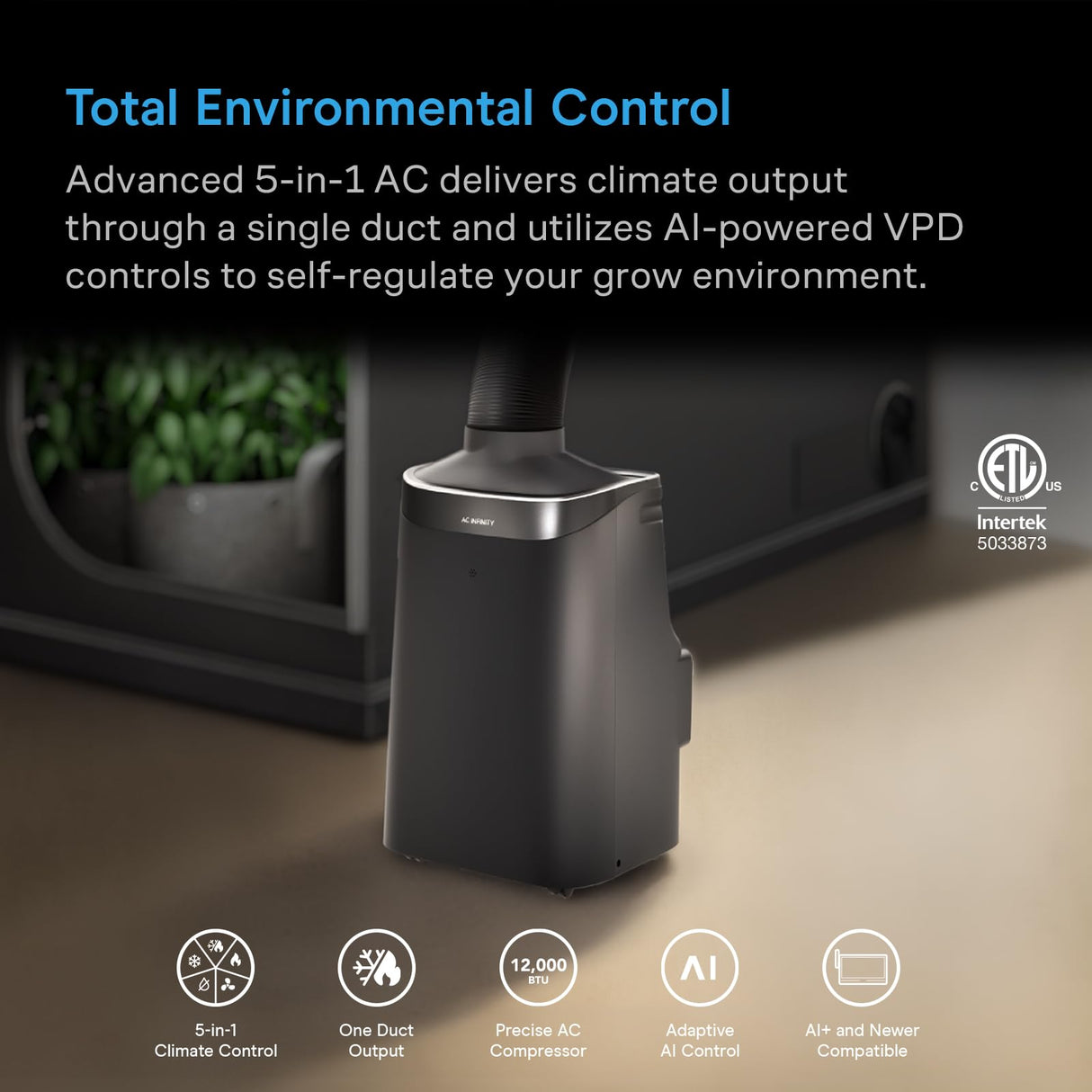 AC Infinity TERRAFORM 8, Plant Air Conditioner, Heater, Dehumidifier