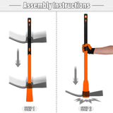 VNIMTI Pickaxe for Digging, Heavy Duty Pick Axe with Fiberglass Handle, 36 Inch Pick Mattock Tool for Soil, Rock and Roots