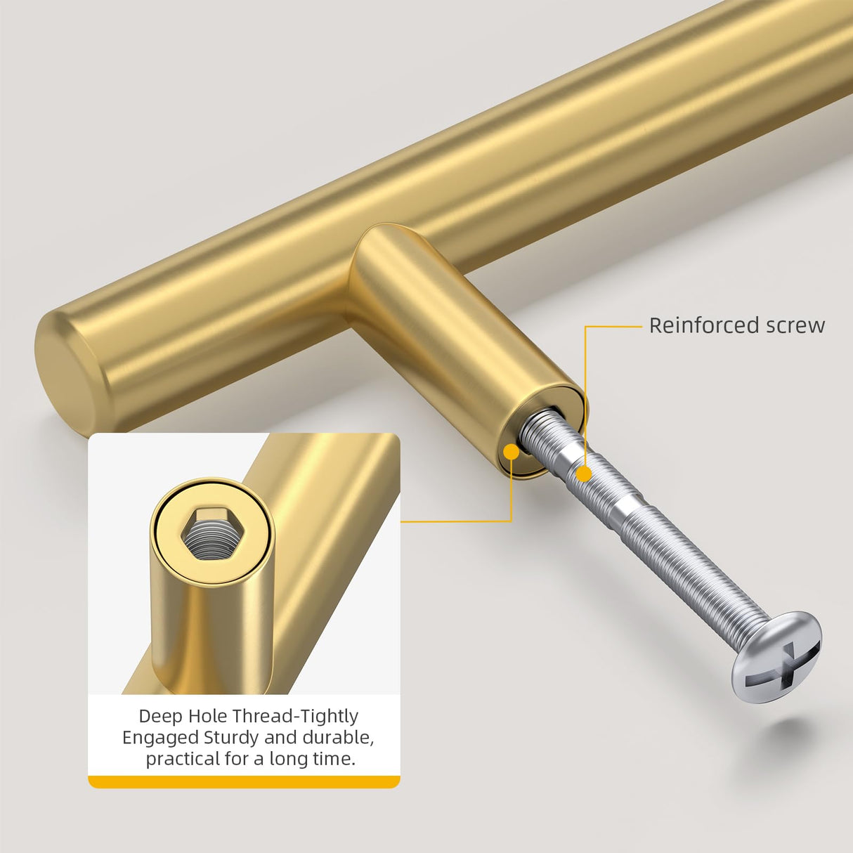 Goldenwarm 30 Pack 8-4/5 inch Gold Cabinet Handles Brushed Gold Cabinet Pulls Stainless Steel Drawer Pulls, Durable Kitchen Cabinet Handles - Bathroom Bedroom Dresser Handles Easy DIY Upgrade