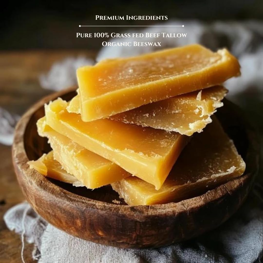 Beef Tallow Lip Balm 100% Grass Fed & Organic, Animal Based Skincare, Carnivore Beauty, Natural Hydrating (4 Pack), Black