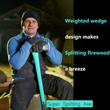 36" Splitting Axe, Chopping Axe|Splitting Maul for Firewood,|6.8Lbs Heavy Duty Forged Carbon Steel, Fiberglass Composite Handle & Ergonomic Anti-Slip Grip
