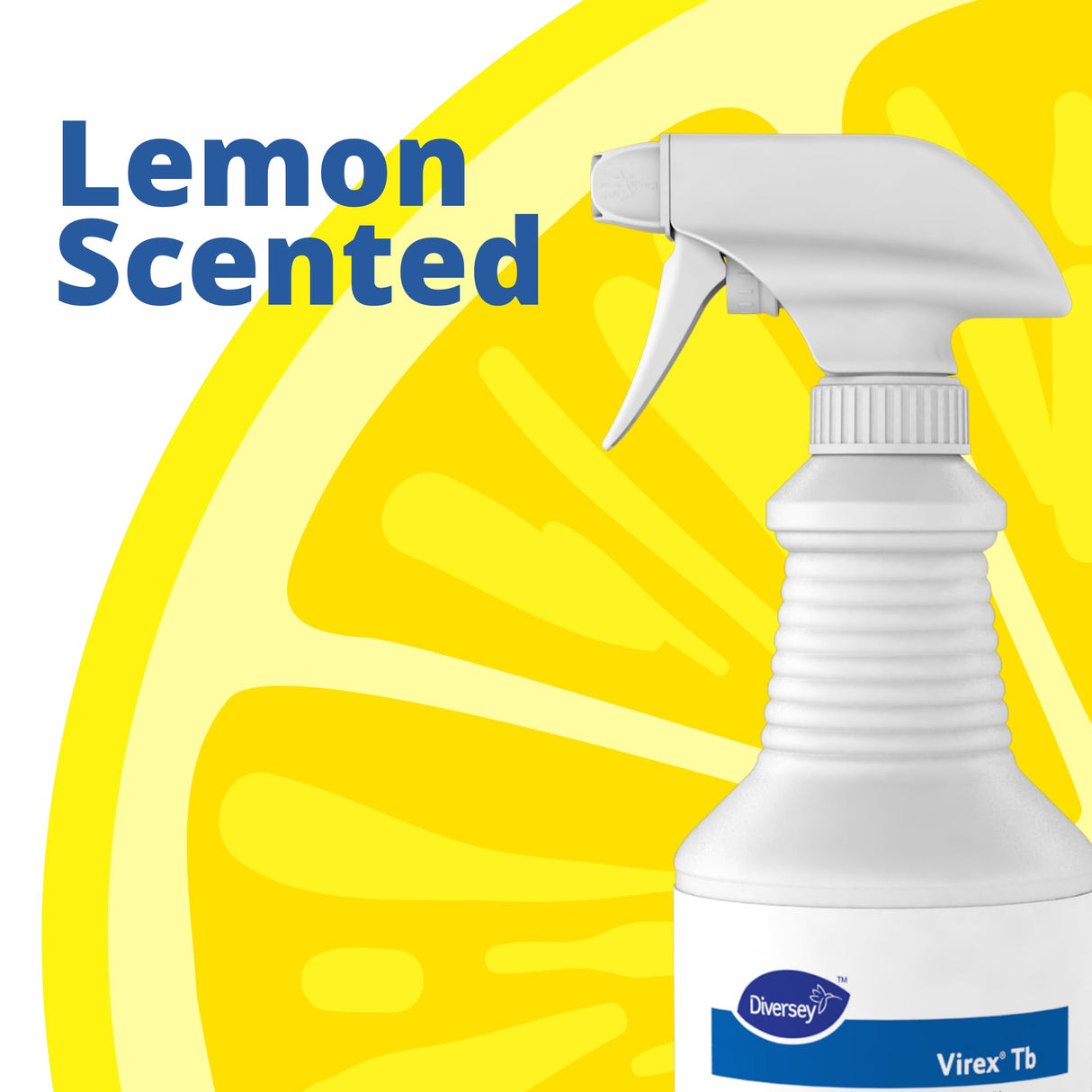 Diversey VIREX Tb 04743 Disinfectant Cleaner, Hospital Use Tuberculocidal, Virucide, Fungicide with Lemon Scent, Ready-to-Use, For Home & Commercial Use, 32-Ounce (12 Pack & 1 Reusable Sprayer Nozzle)