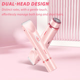 Dermave Bikini Shaver,Dual Head Shaver Women, 2 in 1 Wet & Dry Waterproof Electric Bikini Trimmer for Women(Pink)