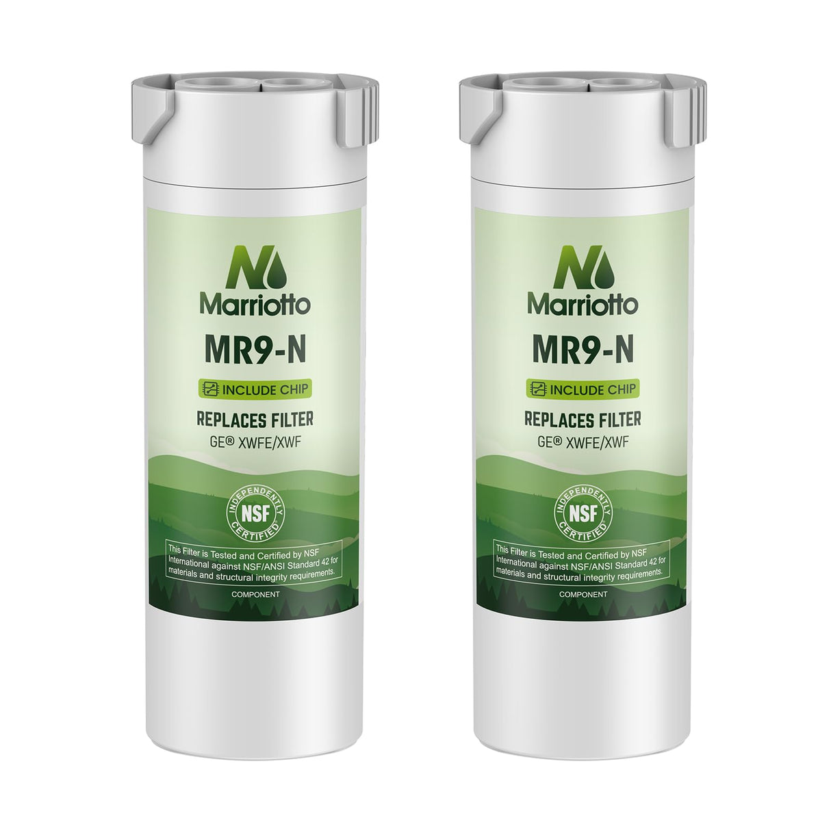 MARRIOTTO Water Filter Compatible with XWFE (Built-in CHIP), Replacement for GE XWFE, XWF Refrigerator Water Filter Pack of 2