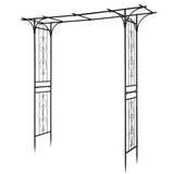 Outvita 7FT Black Metal Garden Arch Arbor Trellis