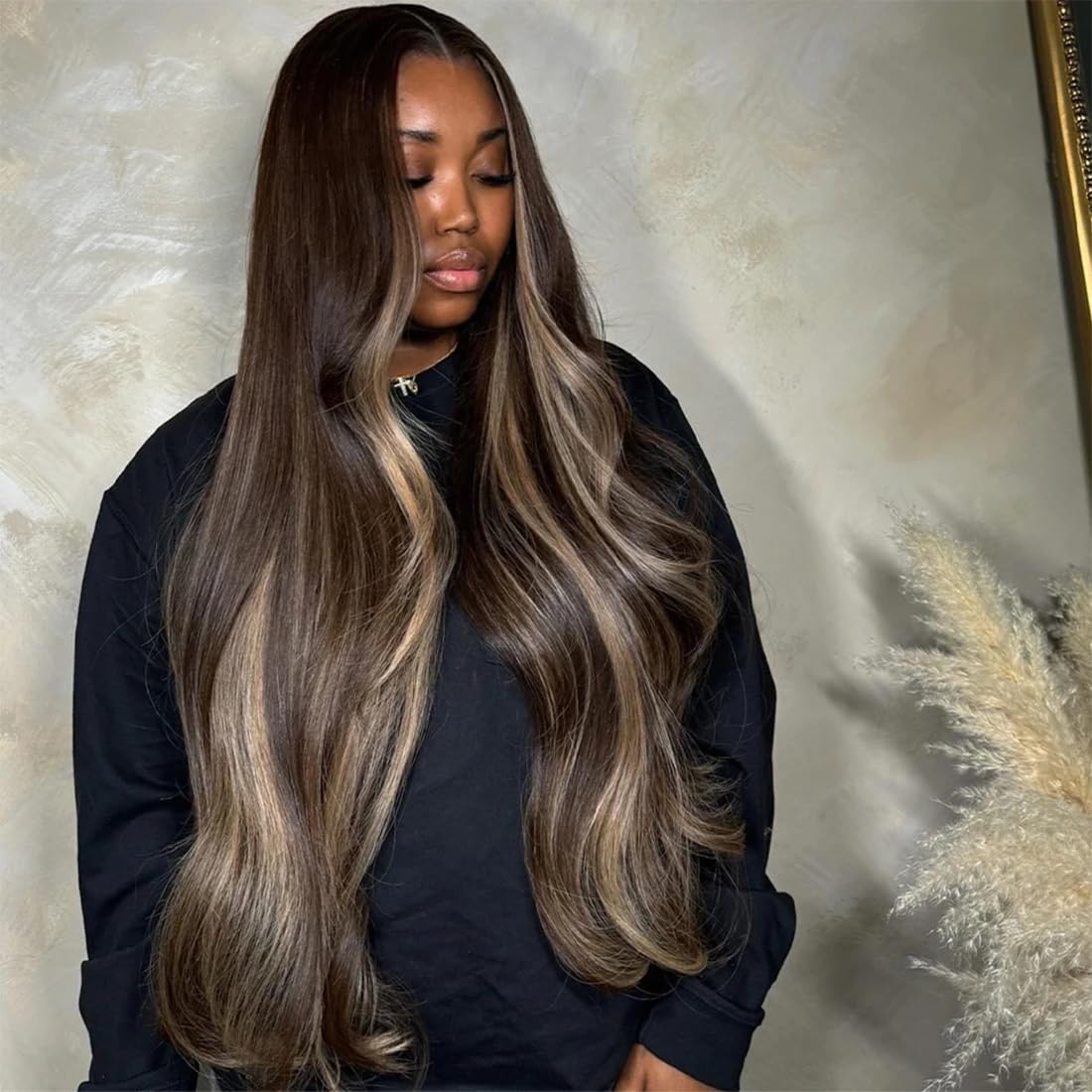 CIYOO Ash Blonde Highlight Wig Human Hair 13x6 Body Wave Lace Front Wigs Human Hair Pre Plucked 180% Density Highlight Ombre Colored Wigs Glueless Hd Transparent Lace Frontal Wig for Women 26 Inch