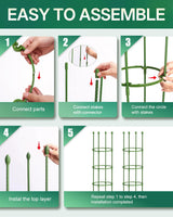 2 Pack Tomato Cage, Up to 59 Inch Adjustable Metal Tomato Cages for Garden
