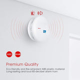 2 Pack 10 Year Battery Operated Smoke and Carbon Monoxide Detector, Portable Fire Co Alarm for Home and Kitchen (White)