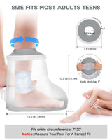 Waterproof Foot Cover for Shower Adult with Upgraded Non-Slip Bottom, Shower Boots for Foot after Surgery, Watertight Ankle Cast Protector Showeing Boot Cover for Bandage Dressing Wound, Reusable