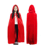 SZBZ Kids Halloween Christmas Costumes Cape Little Red Riding Hood Cape Velvet Hooded Cosplay Party Cloak Red