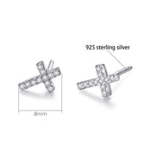 REVEMCN 3-Pair Cross Earrings for Men & Women, Stainless Steel & 925 Silver