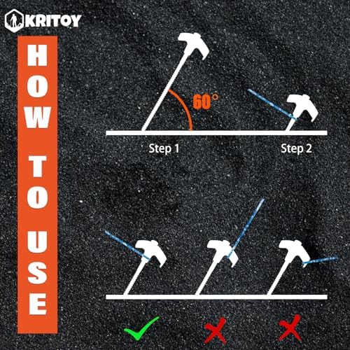 12 Pack Tent Stakes Heavy Duty - 8" Ground Anchors Screw in - Camping Stakes with Grow in The Dark Heads - Metal Threaded Tent Spikes with Hex Head Driver and Storage Box