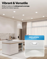Sunco 12 Pack 5/6 Inch Smooth LED Retrofit Downlight, 965 Lumens, 2700K Soft White, 13W Dimmable, Damp Rated, Bedroom Living Room Bathroom, 120V - UL, FCC, RoHS