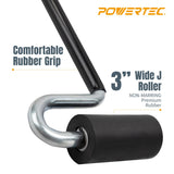 POWERTEC 12" Long Handle J Roller, 1-1/2 Inch Diameter, 3 Inch Wide, Laminate & Veneer Rubber Roller Tool for Edge Banding, Wall Coverings, 1PK (71010)