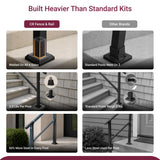 CR Fence & Rail Handrails for Outdoor Steps & Indoor Stair Railing Kit for Seniors, 1-2 Steps Safety Hand Rail for Porch & Deck, with 26" top Rail