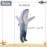 Poptrend Adults Inflatable Halloween Costumes Blow Up Grey Shark Costume for Halloween, Christmas, Birthday Party(grey)