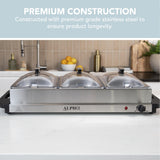 Alpha Living 3x2.5 QT Food Warmers for Parties Buffet Servers and Warmers – Premium Catering Supplies Buffet Display – Stainless Steel Electric Food Warmers with Temperature Control