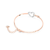 Swarovski Hyperbola Women's Bangle Bracelet with a Rose-Gold Tone Plated Bangle, Clear Crystals and Lobster Clasp