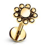 Cords Club Sun Flat Back Stud- Hypoallergenic Titanium Women's Earring