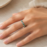 OVNMFH Custom Wavy Birthstone Promise Ring for Women, Personalized Birthstone Rings, Dainty Stackable Wave Ring, Romantic Promise Rings Gift for Girlfriend Wife