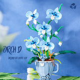 Ideas Blue Orchid Ideas Flowers Building Block Set，DIY Home Decoration Kit for Adults，Compatible with Lego Flowers Home Decor Gift for Mother's Day, Valentine Day, Birthday, Christmas Day - 567PCS