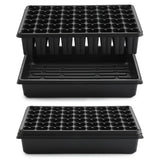 RooTrimmer 5 Pack Seedling Starter Trays No Holes and 5 Pack 54 Cell Seed Starter Trays Extra Deep 2.8" - Heavy Duty Plastic Nursery Trays for Seed Germination & Plant Propagation (5 Sets)
