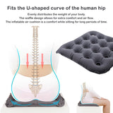 POPIPEN Inflatable Seat Cushion, Portable Air Seat Chair Cushions for Pressure Relief Breathable Waffle Square Seat Pad for Home Car Wheelchairs Office Chairs and Airplanes (1 Pack)