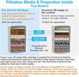 4 Pc Luxau 20 Stage (Also Fit 15, 18 Stage) Shower Filter Replacement Cartridge, Shower Head Filter Refill, for Hard Water Chlorine Heavy Metal, Skin Hair, Fit Any Similar Design Shower Water Filter