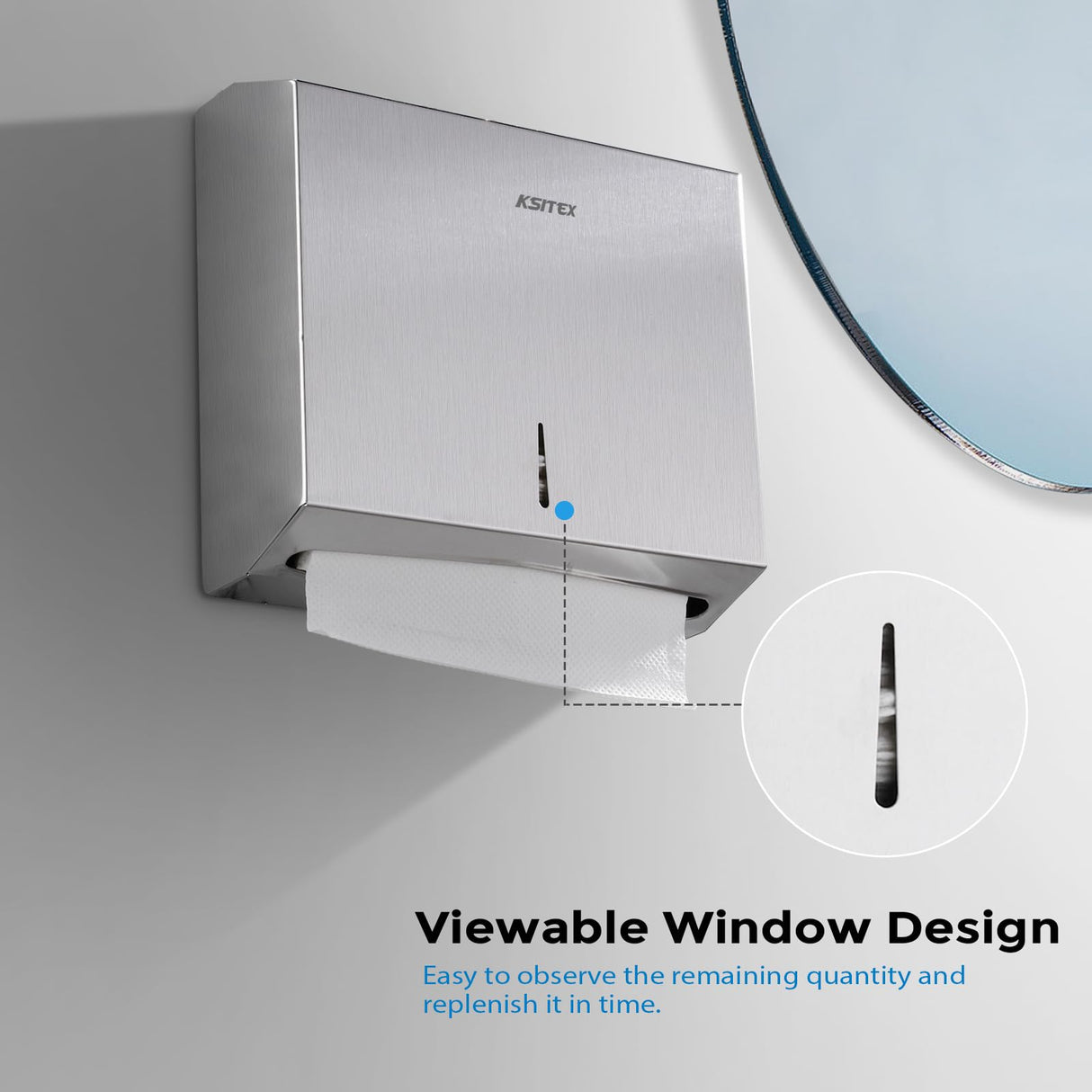 Paper Towel Holder Dispenser Wall Mount, SUS304 Stainless Steel Paper Towel Dispenser, Toilet Paper Napkin Holder, C Fold Multifold Trifold Paper Towel Dispenser, Hand Towel Dispenser for Commercial