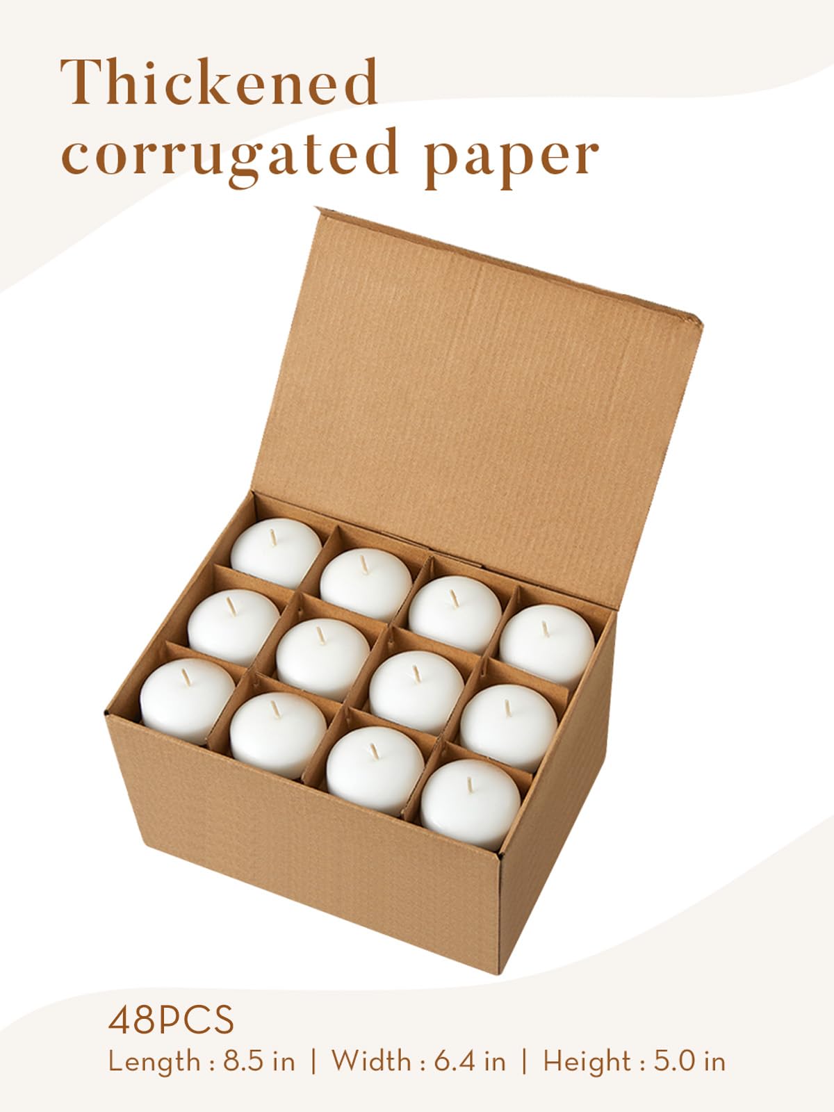 Ashlux White Floating Candles 2 inch, 48 Pack Floating Candles 5-6 Hours Long Burning, Unscented Floating Candle for Centerpieces, Wedding, Christmas Lights, Romantic Night for Her/Him Set