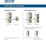 Schlage Plymouth Keypad Lock with Lever Handle, Electronic Keyless Door Entry, Auto‑Lock Enabled, Aged Bronze, FE575 PLY 716 FLA