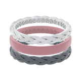 GROOVE LIFE Silicone Wedding Ring for Women - Breathable Rubber Rings for Women, Lifetime Coverage, Unique Design, Comfort Fit Womens Ring - Thin Air Serenity Size 7