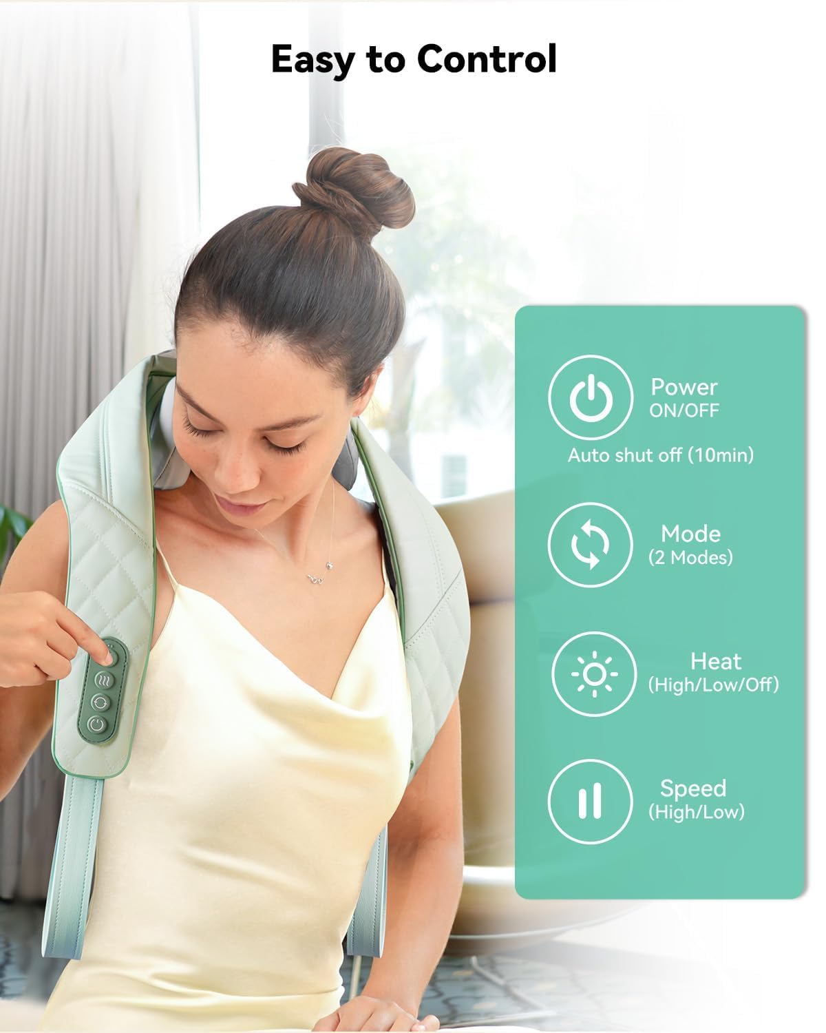 Snailax Cordless Neck Shoulder Massager with Heat, 4D Deep Tissue Kneading, Shiatsu Back Massager Pillow for Neck, Shoulder, Christmas Gifts for Men, Women